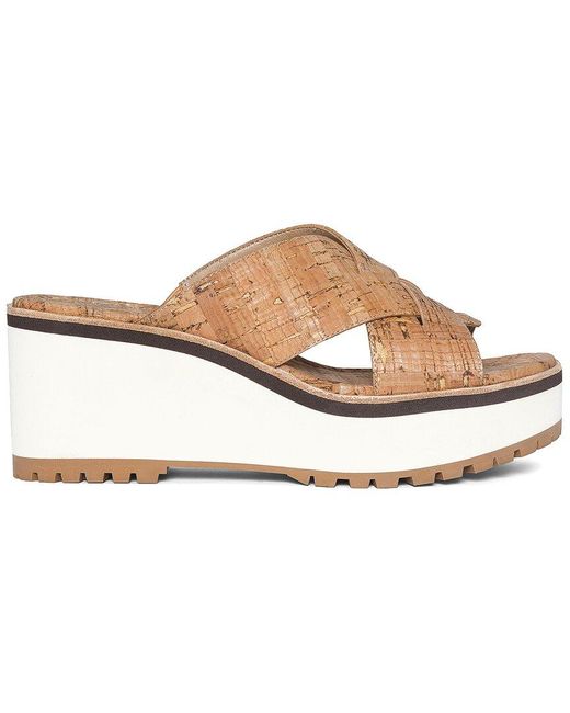 Donald J Pliner White Beaumont Cork Wedge Sandal