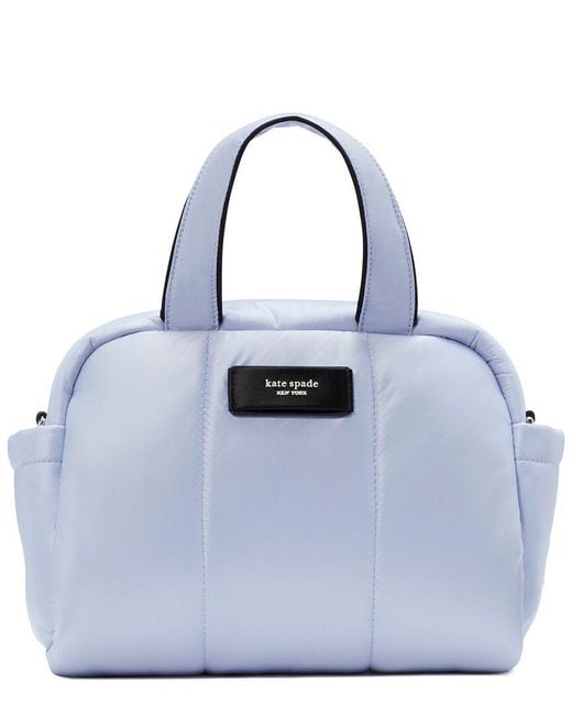 Kate Spade Blue Puffed Puffy Fabric Satchel