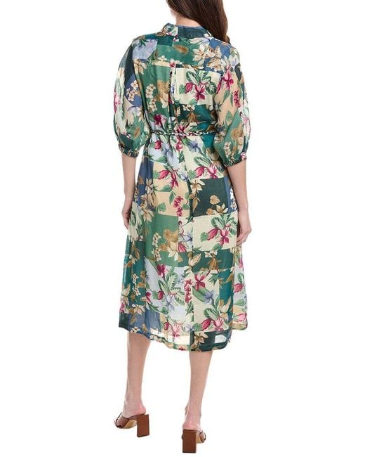 Tommy Bahama Green Hightide Flora Midi Shirtdress