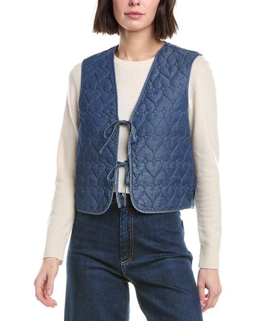 Nanette Lepore Blue Heart Pattern Vest