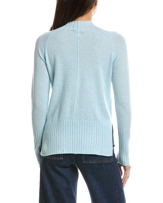 Forte Blue Funnel Neck 100% Cashmere Sweater