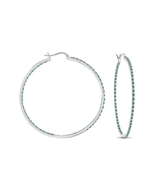 Rachel Glauber White Plated Cz Inside Out Hoops
