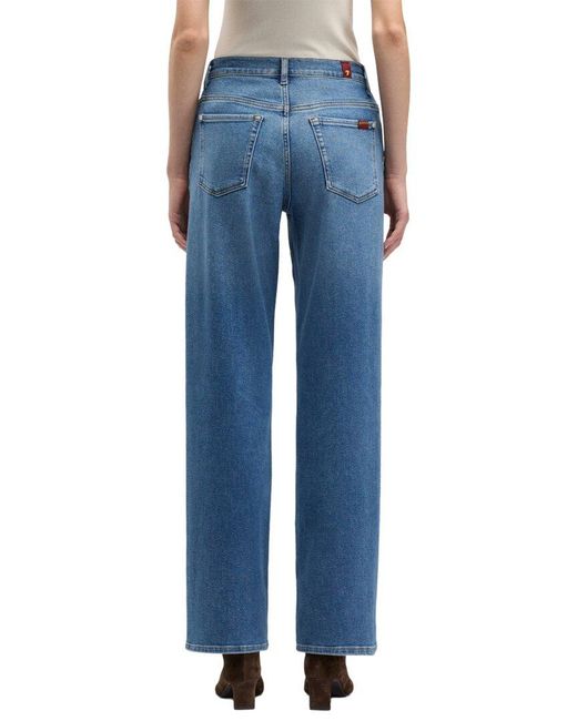 7 For All Mankind Blue Stovepipe Oceanstone Straight Leg Jean