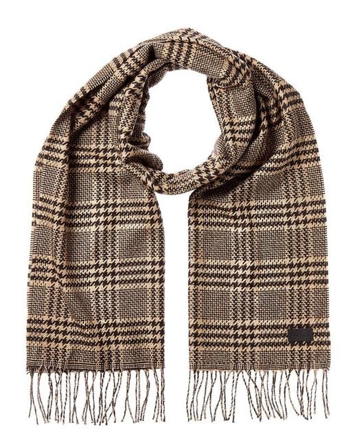 Saint Laurent Black Prince Of Wales Silk & Cashmere-Blend Scarf for men