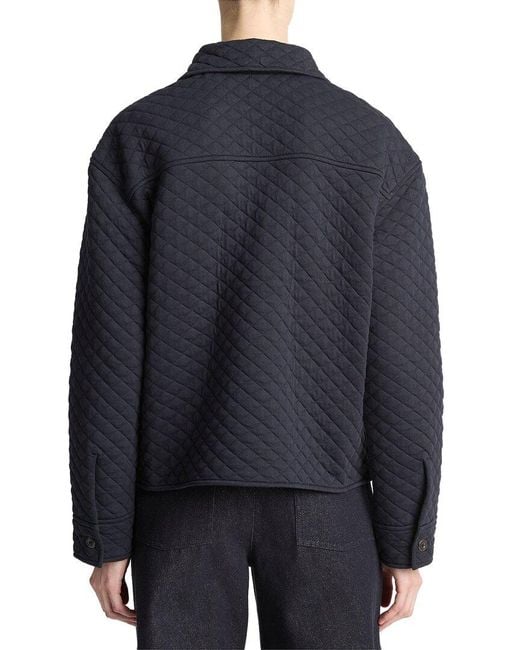 Vince Blue Quilted Collared Jacket