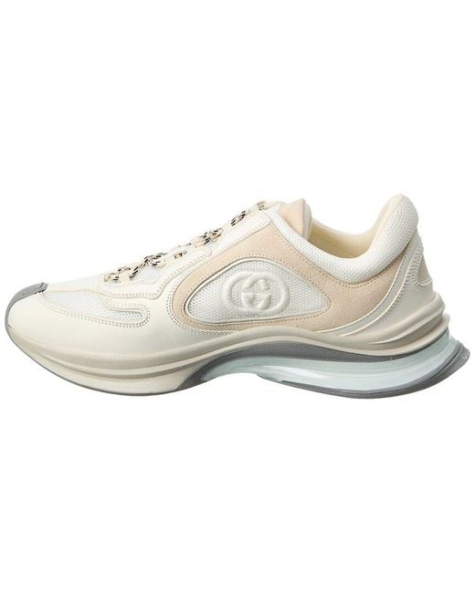 Gucci White Run Suede Sneaker for men