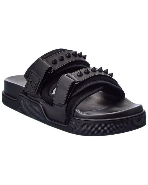 Christian Louboutin Daddy Pool Neoprene & Leather Sandal in Black for Men |  Lyst UK