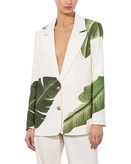 Alice + Olivia Green Slim Long Blazer