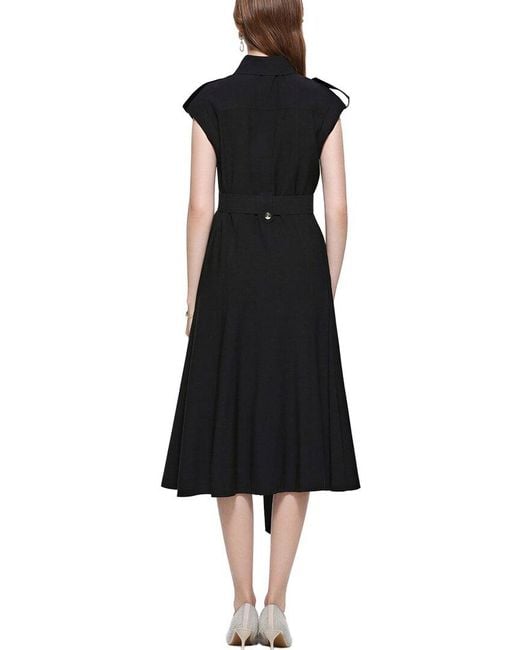MIRA RICHI Black Button Down Midi Dress