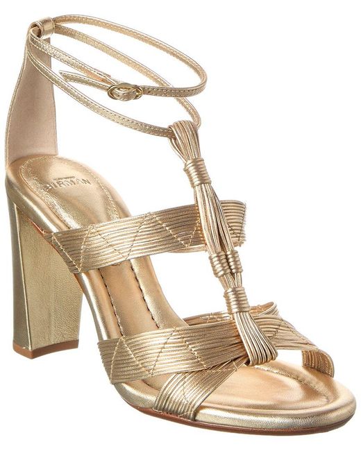 Alexandre Birman Metallic Olga Block 90 Leather Sandal