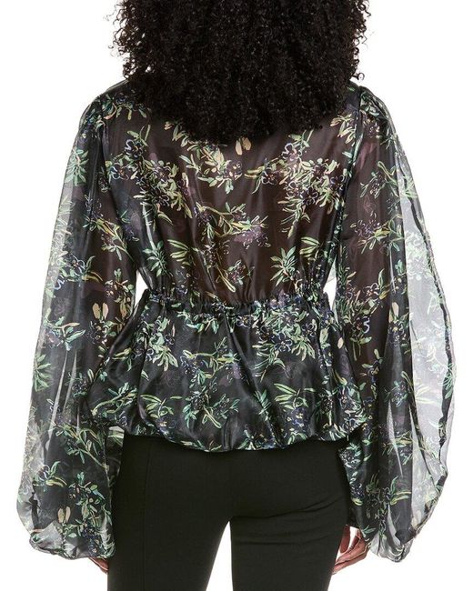 Beulah London Black Printed Blouse