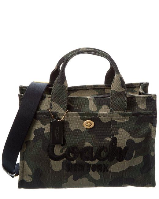 COACH Black Camo Canvas Cargo Tote