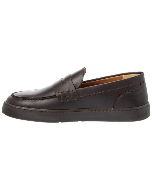 M by Bruno Magli Brown Magnifico Leather Slip-On Sneaker for men