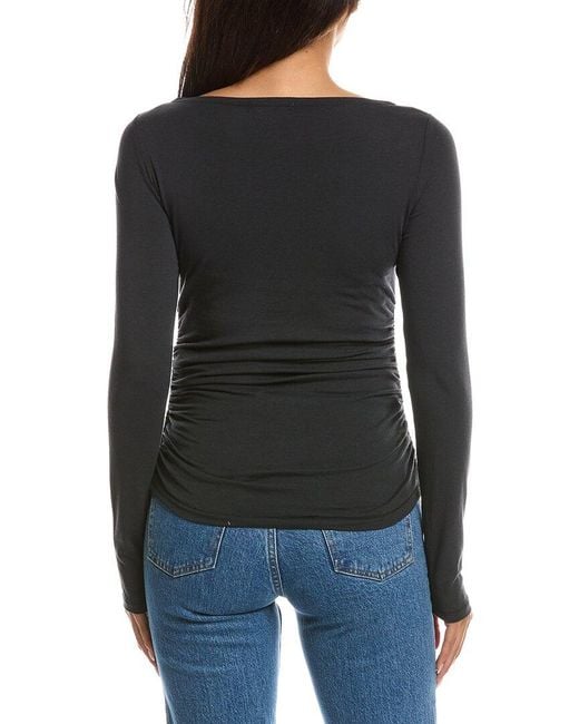 Rag & Bone Black Lucy Ruched Top