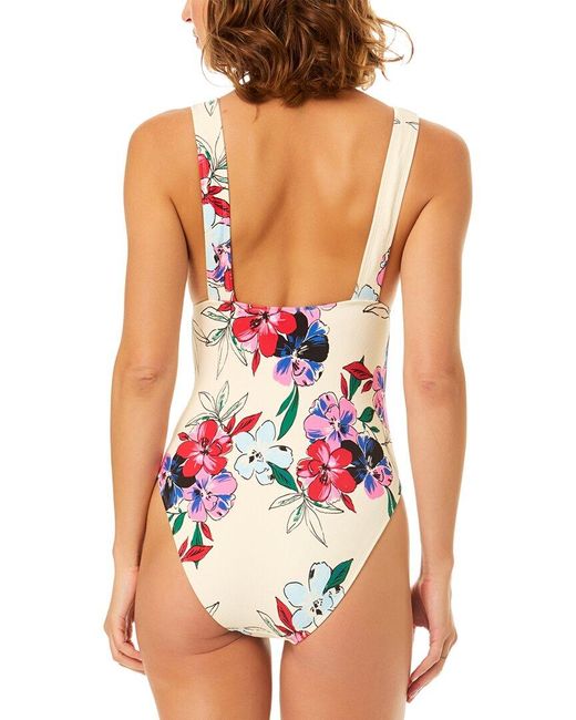 Cece White Plunge Neck One-Piece
