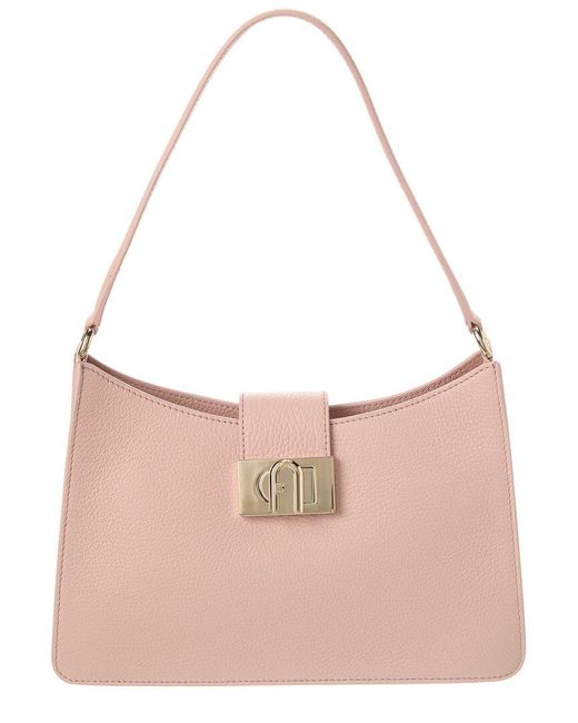 Furla Pink 1927 Medium Leather Shoulder Bag