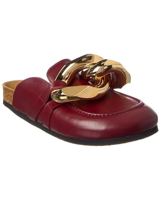 J.W. Anderson Red Chain Leather Mule