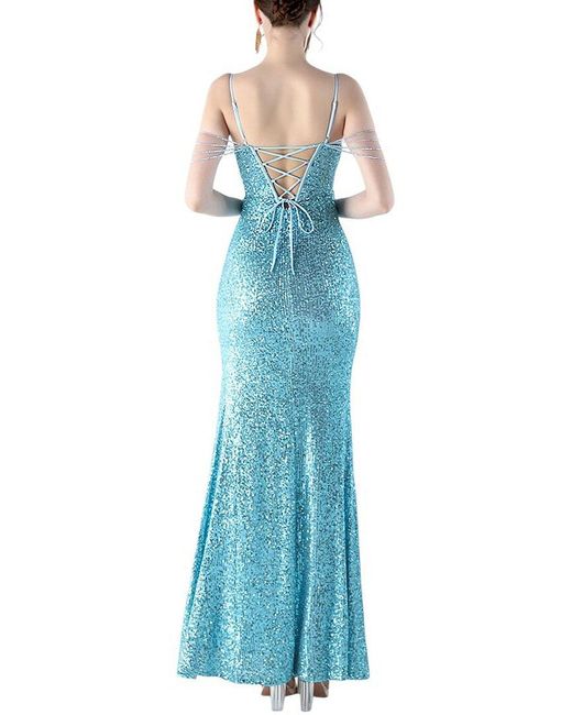 KALINNU Blue Maxi Dress