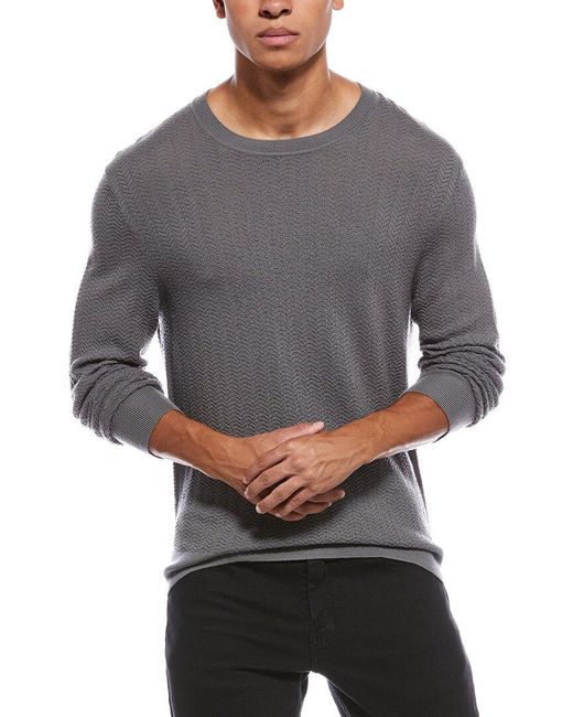 Theory Gray Wool-Blend Crewneck Sweater for men
