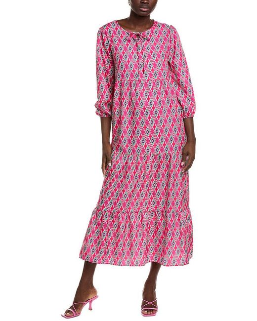IPPONELLI Pink Tiered Maxi Dress
