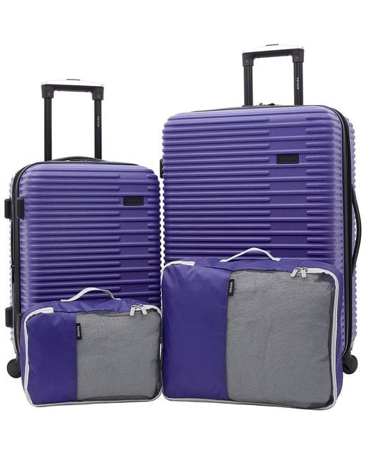 Kensie Purple Hillsboro 4Pc Expandable Luggage Set