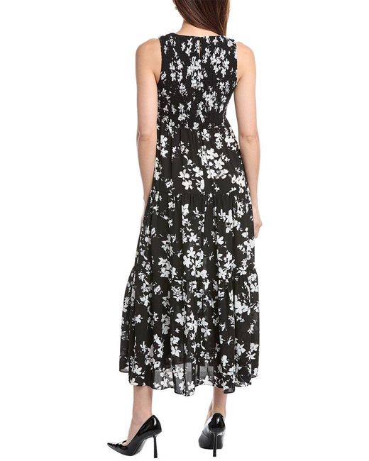 Anne Klein Black Petite Smocked Bodice Maxi Dress
