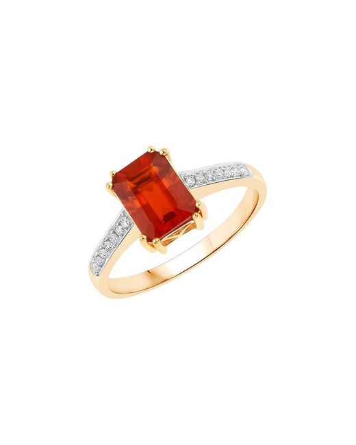 Diana M White Fine Jewelry 14k 1.11 Ct. Tw. Diamond & Fire Opal Ring