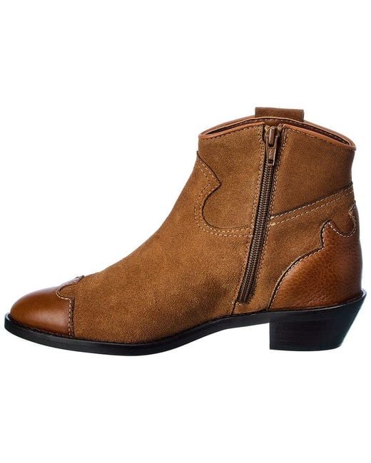 See By Chloé Brown See By Chloe Suede & Leather Bootie