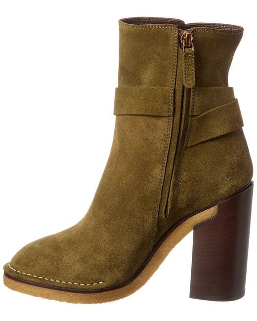 Tod's Green Suede Bootie