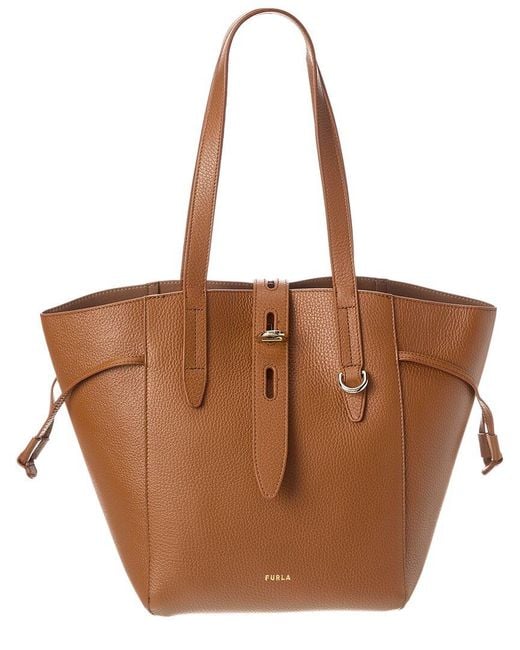Furla Brown Net Medium Leather Tote