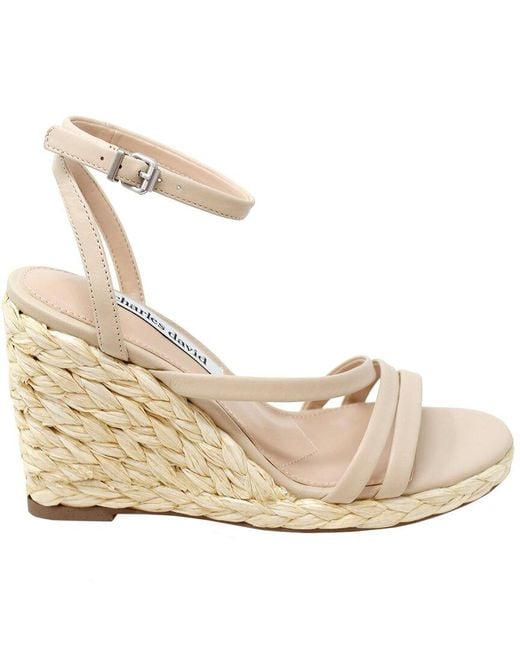 Charles David Natural Rylee Leather Wedge Sandal