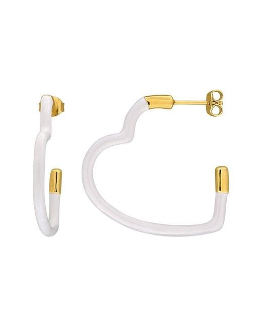 Rina Limor White None Heart Earrings