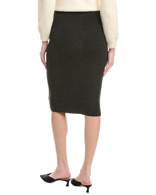 Akris Black Wool-Blend Sweater Skirt