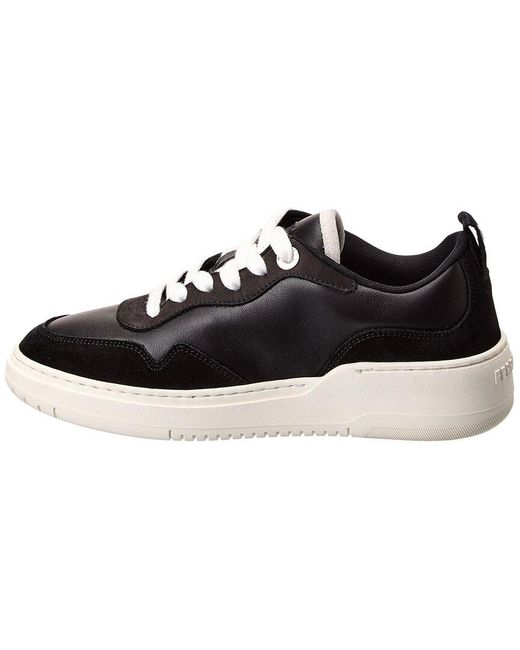 Ferragamo Black Dania Leather & Suede Sneaker