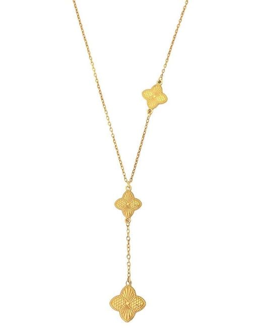 Adornia Metallic 18K Plated Stainless Steel Tarnish-Resistant Pointed 3-Clover Necklace