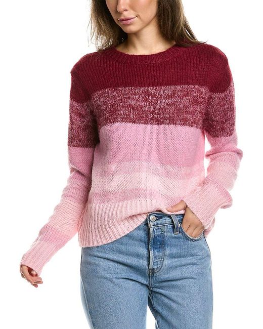 Lea & Viola Red Ombre Wool-Blend Sweater