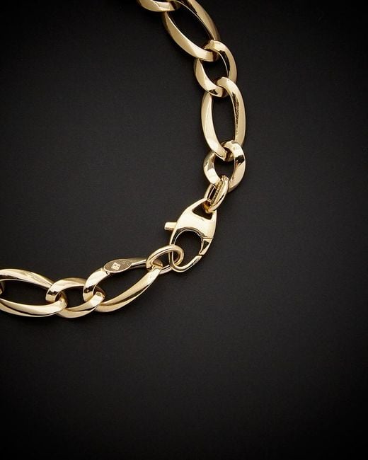 Italian Gold Black 14k Alternate Links Bracelet