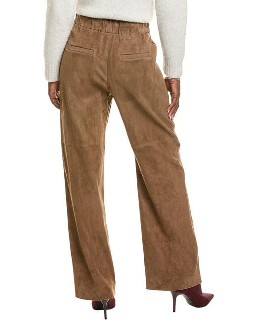 Brunello Cucinelli Brown Leather Pant