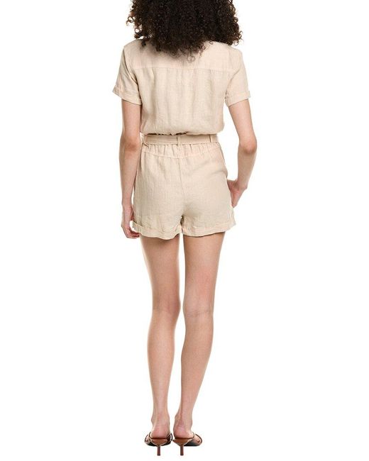 Bella Dahl Natural Rolled Hem Linen Utility Romper