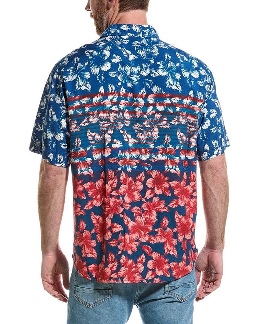 Tommy Bahama Blue Veracruz Cay Flora & Stripes Shirt for men