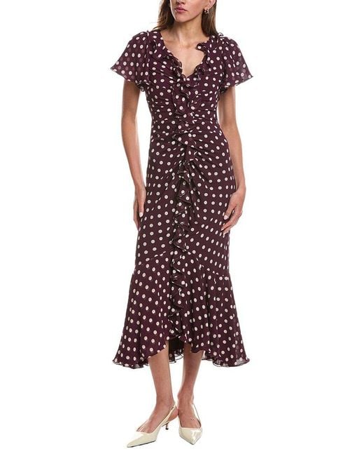 Cinq À Sept Red Camille Polka Dot Clio Dress