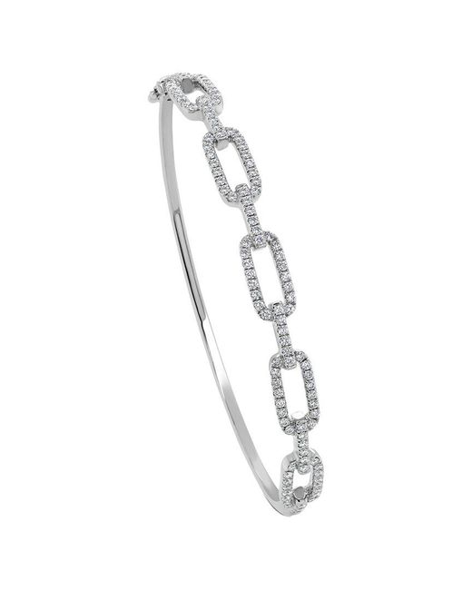 Sabrina Designs White 14k 0.91 Ct. Tw. Diamond Link Bangle Bracelet