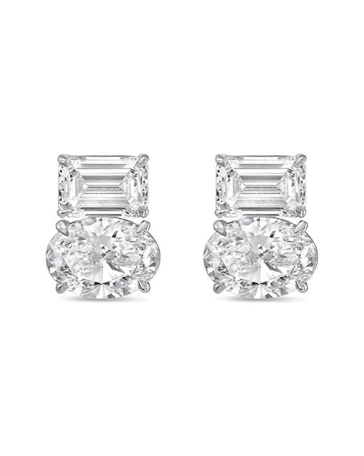 Diana M Metallic Diana M. 14K 10.00 Ct. Tw. Lab-Grown Diamond Two-Stone Earrings