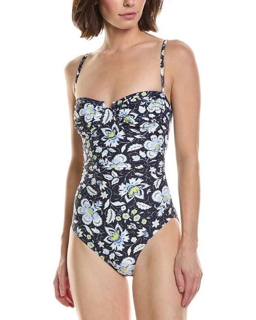 Kate Spade Blue Ruched One-Piece