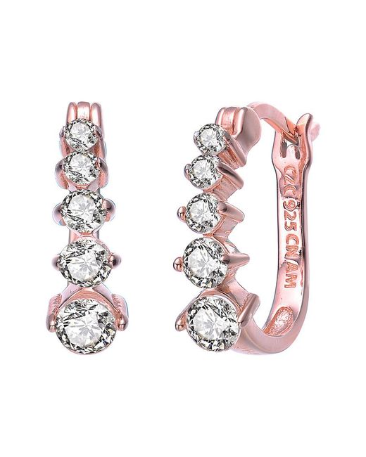 Rachel Glauber White 14k Rose Gold Vermeil Plated Earrings