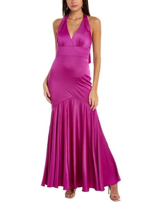 THEIA Purple Celeste Gown