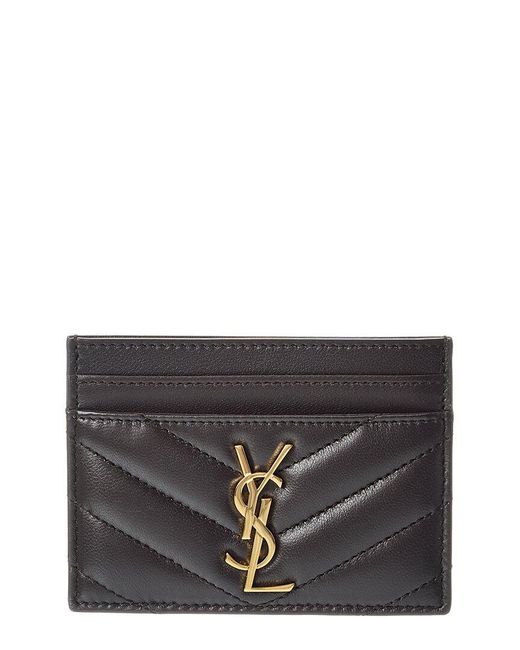 Saint Laurent Black Cassandre Leather Card Case
