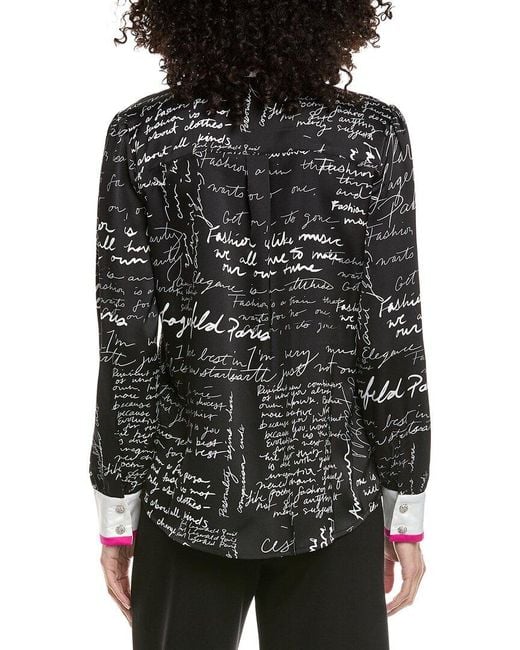 Karl Lagerfeld Black Script Blouse