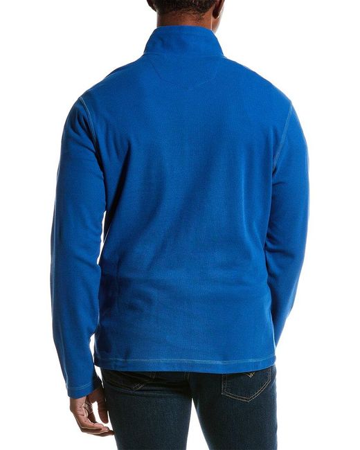 Robert Graham Blue Burton 1/4-zip Mock Pullover for men