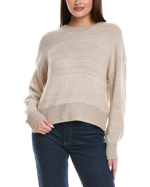 Splendid Gray Lyla Colorblock Wool-Blend Sweater